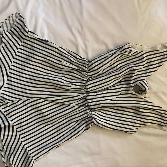 Striped dark navy blue and white Romper - Picture 5 of 7
